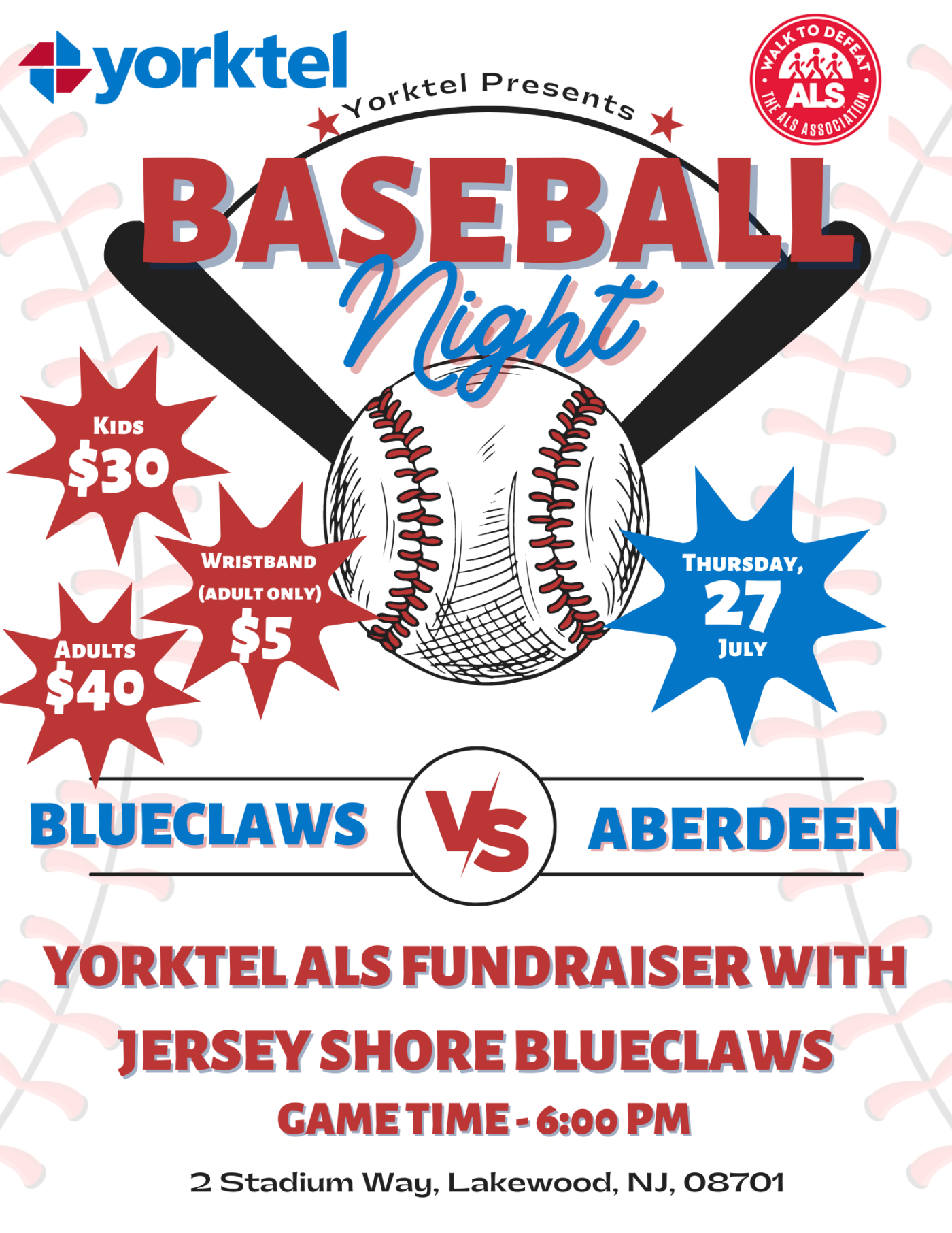 Yorktel Address Jersey Shore BlueClaws ALS Fundraiser | Yorktel